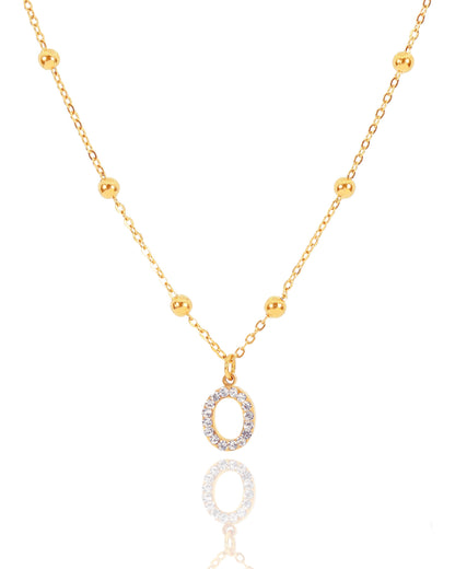 Collier petites perles initiale - doré