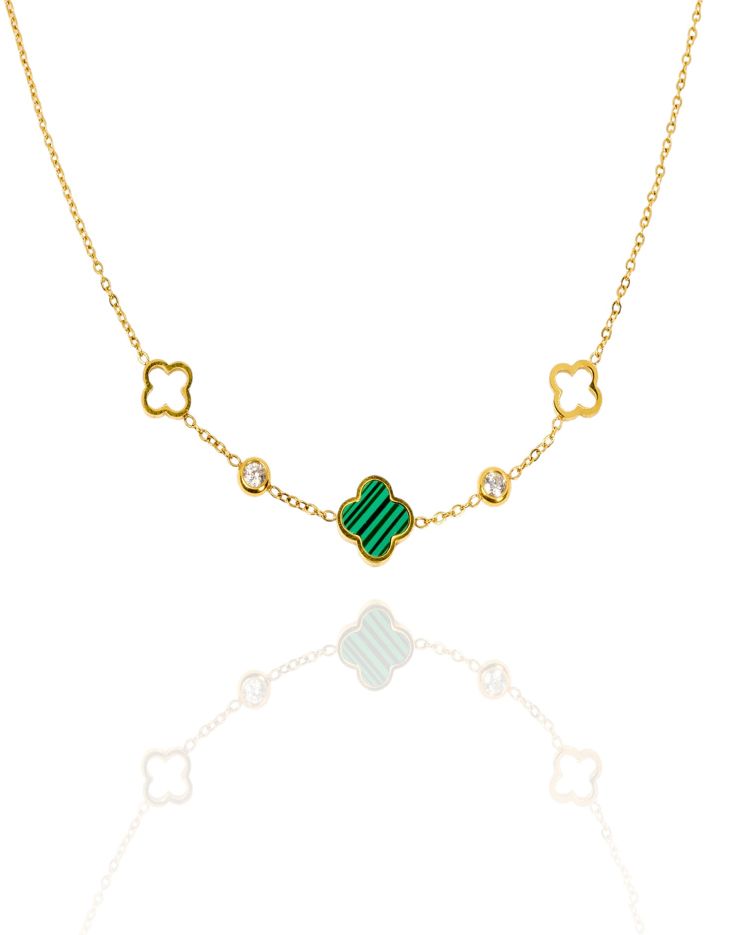 Bracelet trèfle et petites perles blanches - doré – LauVéA Boutique