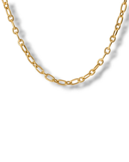 Chaîne petits maillons striés (à personnaliser) - doré