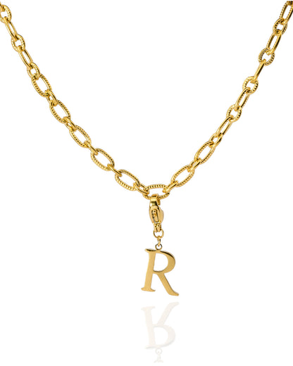 Chaîne petits maillons striés (à personnaliser) - doré