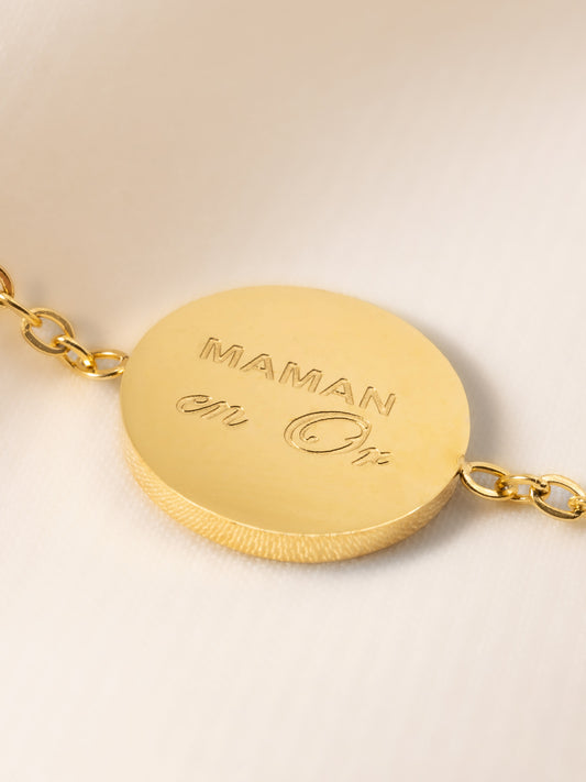 Bracelet "Maman en or" - doré