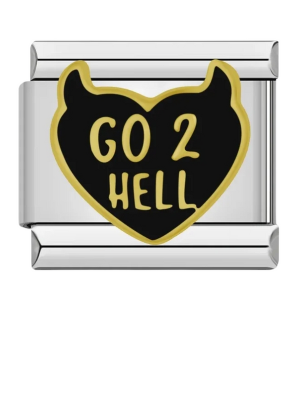 Charm italien GO 2 HELL argenté