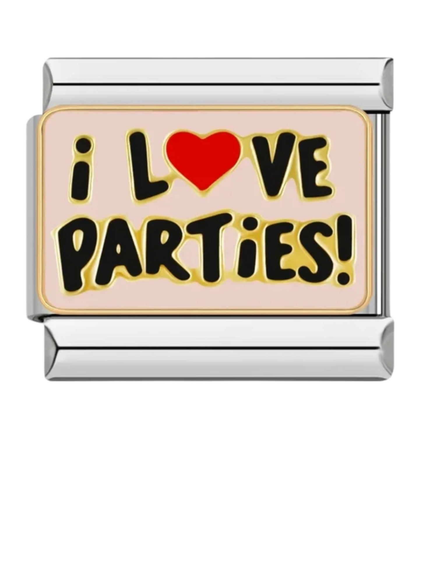Charm italien I LOVE PARTIES argenté