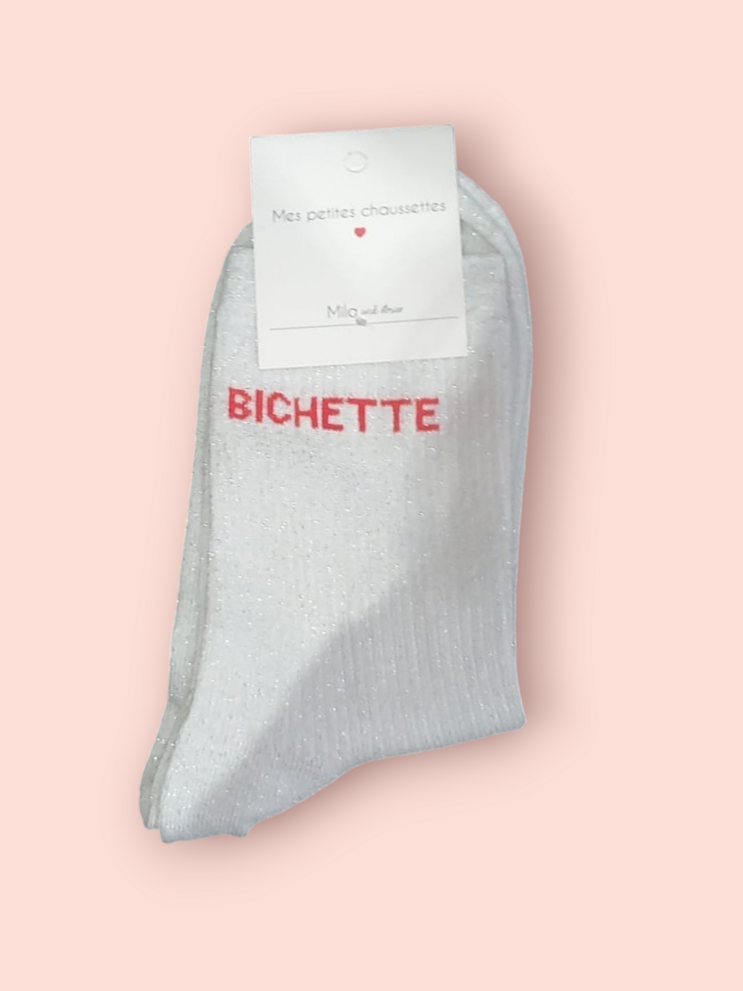 Chaussettes pailletées à message BICHETTE | Couleur aléatoire