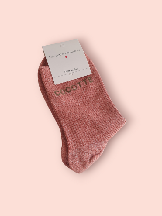 Chaussettes pailletées à message COCOTTE | Couleur aléatoire