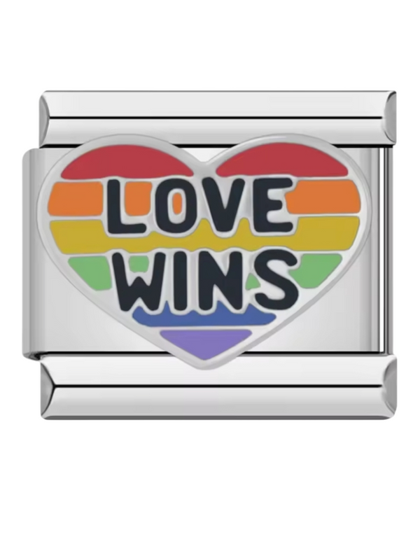 Charm italien LOVE WINS argenté
