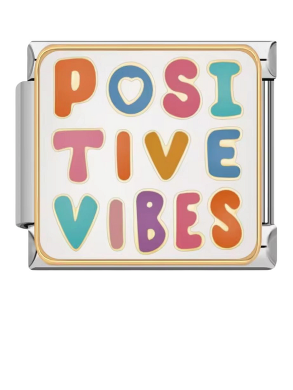 Charm italien POSITIVE VIBES argenté