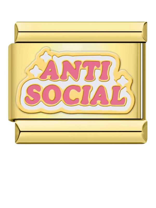 Charm italien ANTI SOCIAL doré
