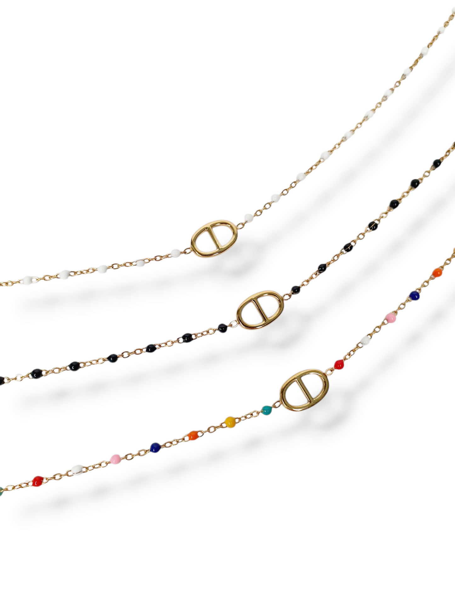 Chaîne de cheville AGATA & petites perles - doré | Coloris au choix