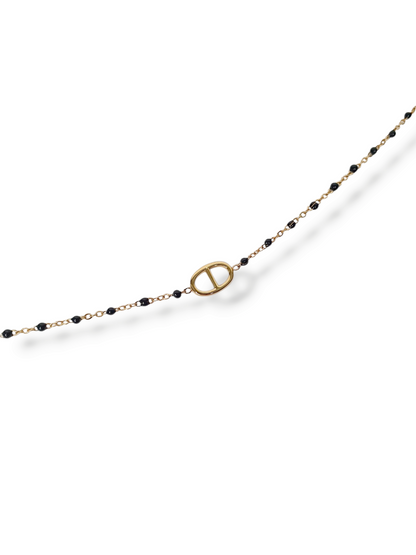 Chaîne de cheville AGATA & petites perles - doré | Coloris au choix