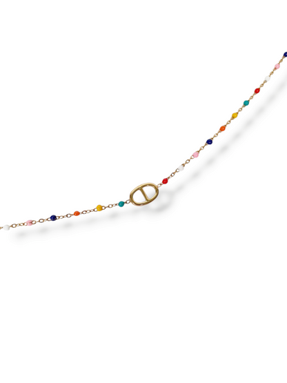 Chaîne de cheville AGATA & petites perles - doré | Coloris au choix