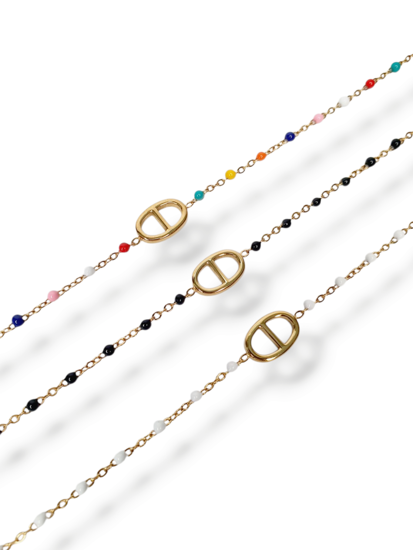 Chaîne de cheville AGATA & petites perles - doré | Coloris au choix