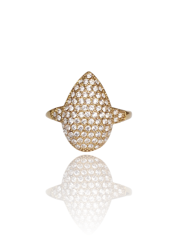 Bague goutte zircons - Coloris au choix