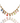 Collier tissu coquillages cauri - doré/blanc