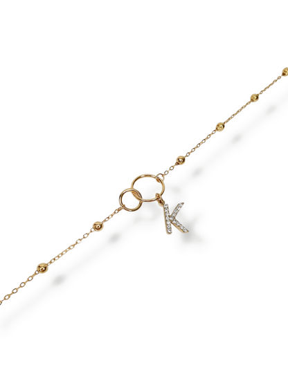 Bracelet ERIKA & petites perles (personnalisable) - doré