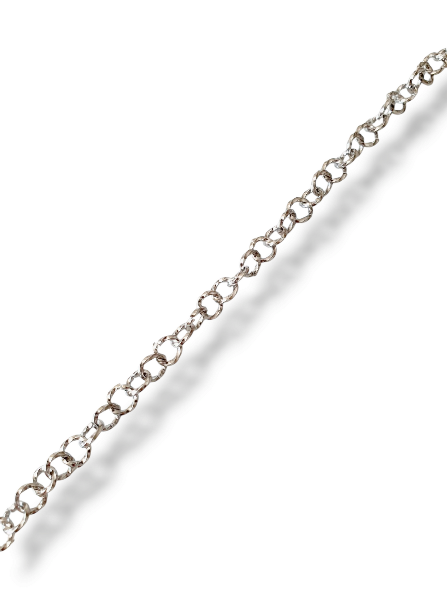 Bracelet maillons ronds striés (à personnaliser) - argenté
