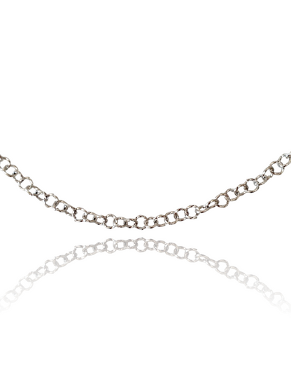 Bracelet maillons ronds striés (à personnaliser) - argenté