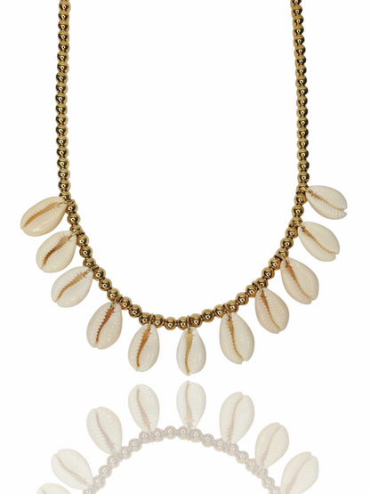 Collier coquillages cauri ZEPHIRA - doré