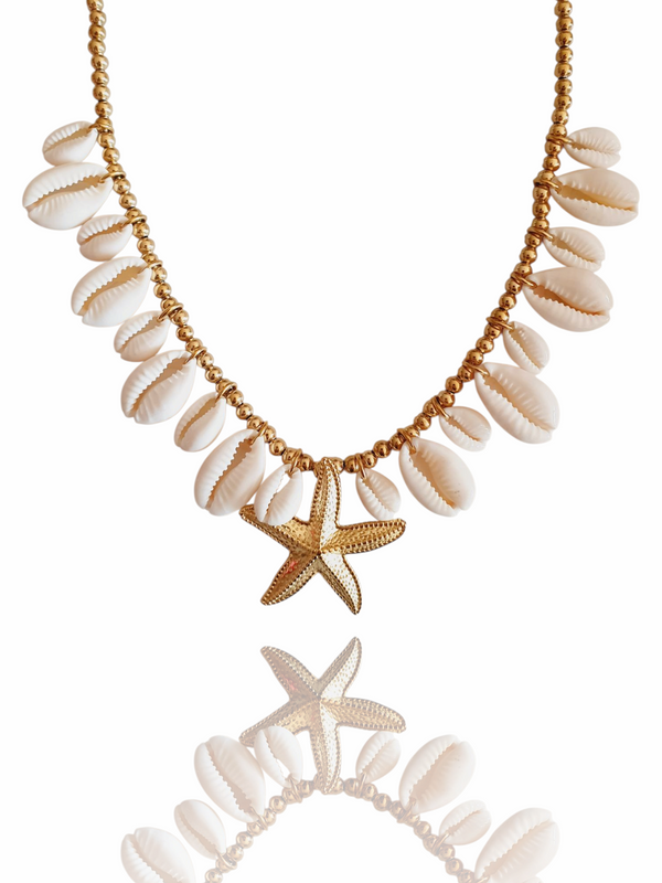 Collier coquillages cauri STELLA MARINA - doré
