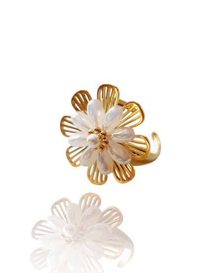 Bague rotative anti-stress FLEUR DE SÉRÉNITÉ - doré