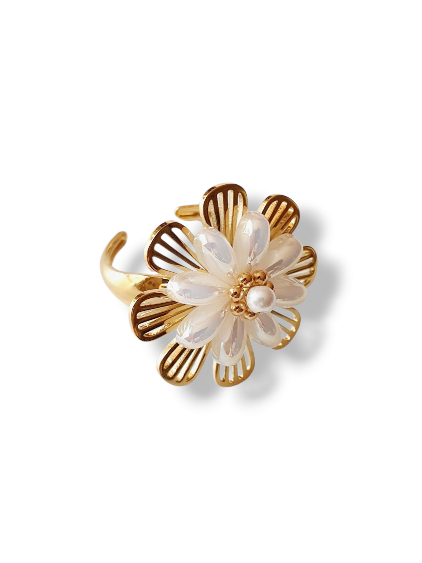 Bague rotative anti-stress FLEUR DE SÉRÉNITÉ - doré