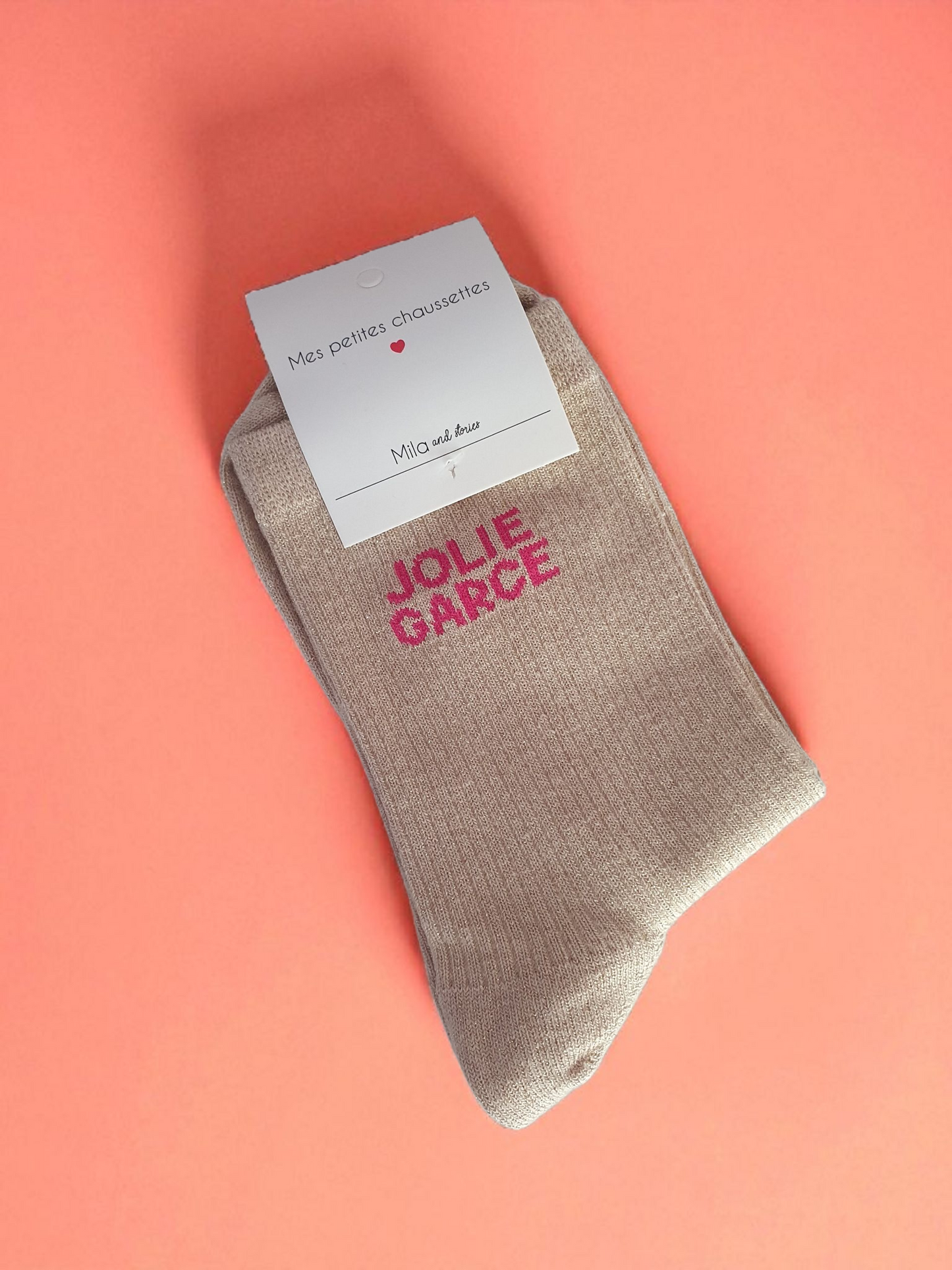 Chaussettes à message léopard JOLIE GARCE | Couleur aléatoire