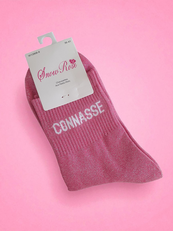 Chaussettes pailletées à message CONNASSE | Couleur aléatoire