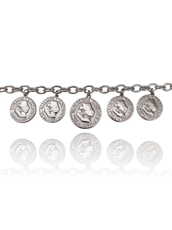 Bracelet multi-médaillons - argenté