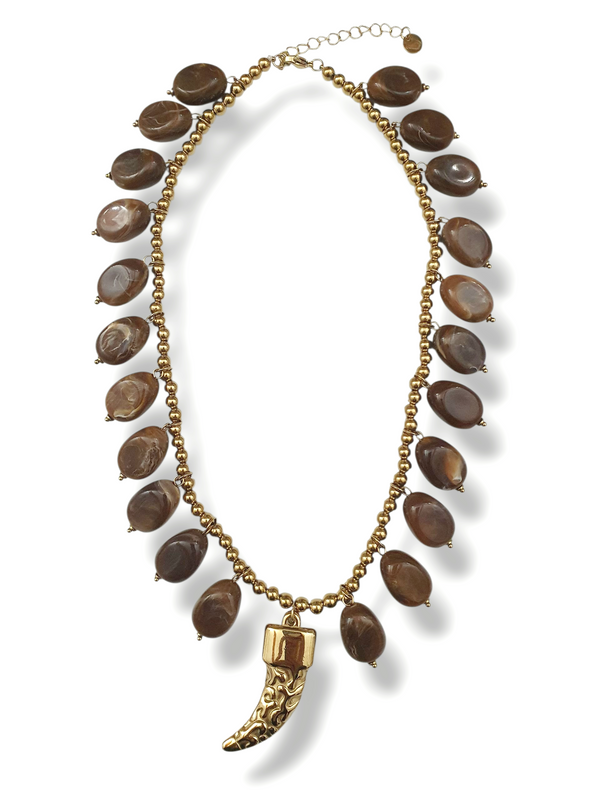 Collier CALIRA - doré | brun