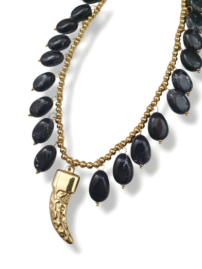 Collier CALIRA - doré | noir
