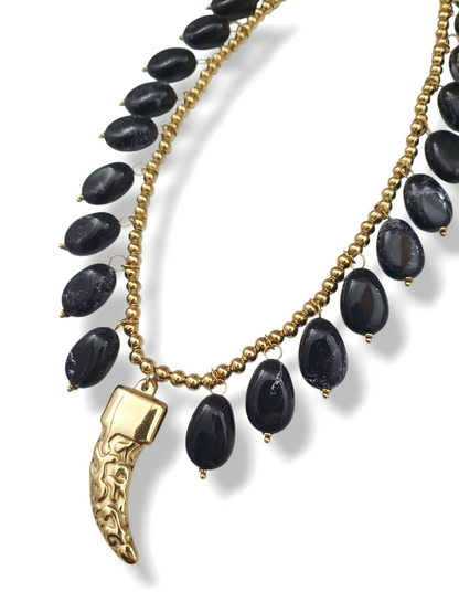 Collier CALIRA - doré | noir