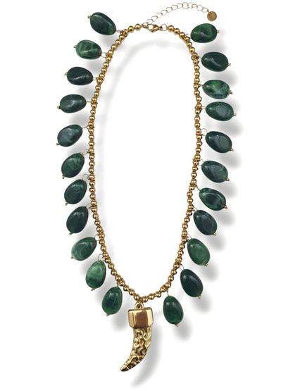 Collier CALIRA - doré | vert