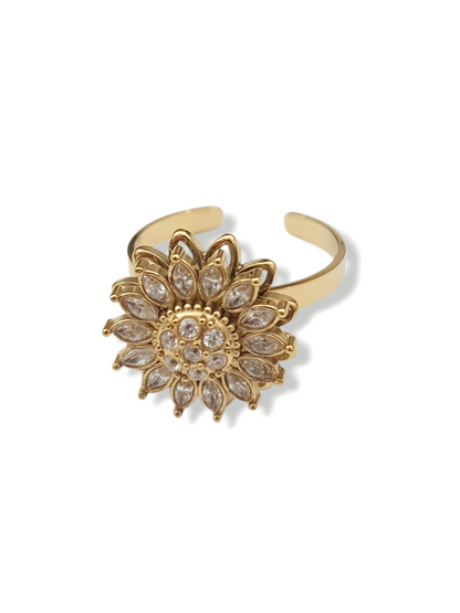 Bague rotative anti-stress Fleur Apaisante - doré