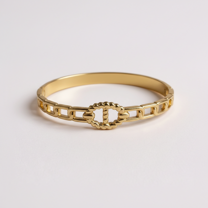Jonc maille marine - doré