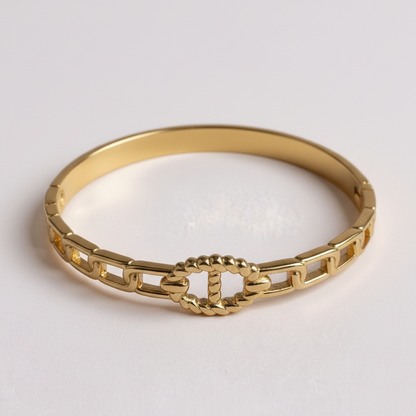 Jonc maille marine - doré