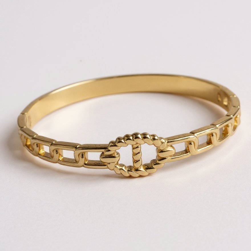 Jonc maille marine - doré