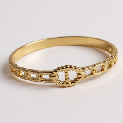 Jonc maille marine - doré