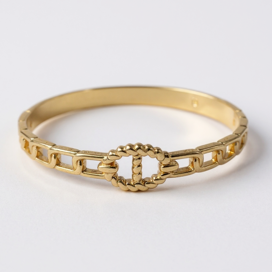 Jonc maille marine - doré