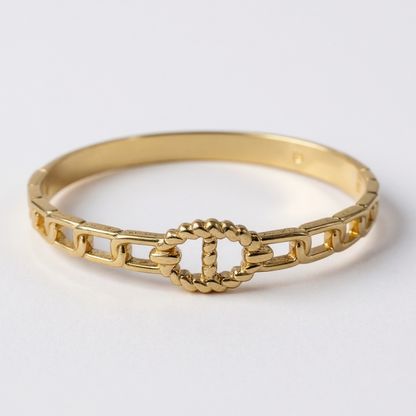 Jonc maille marine - doré