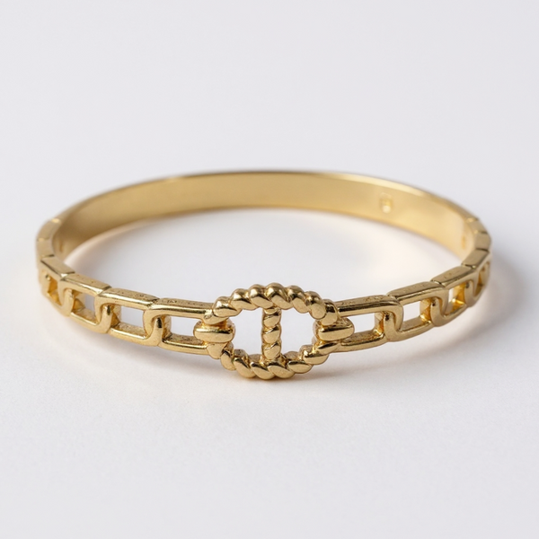 Jonc maille marine - doré