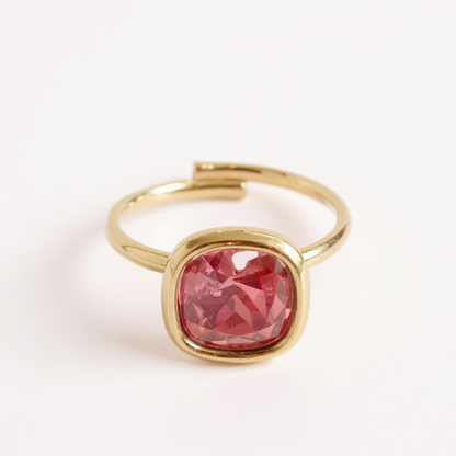Bague en cristal - doré | Coloris au choix