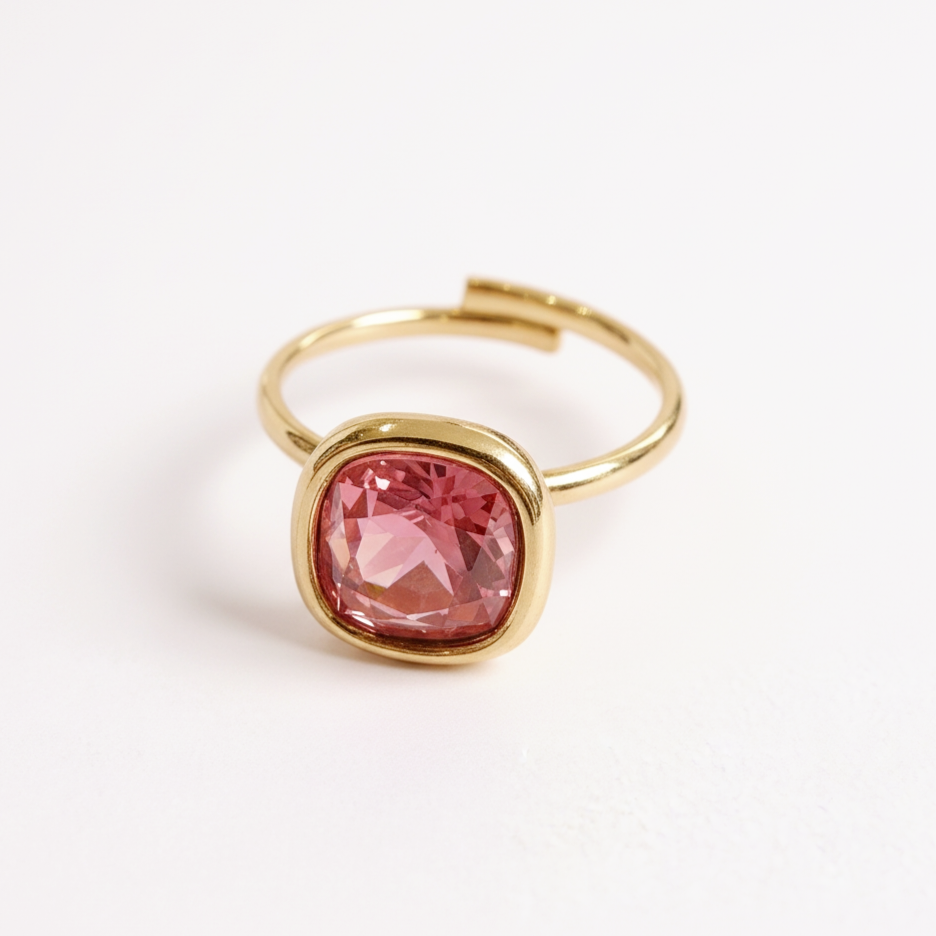 Bague en cristal - doré | Coloris au choix