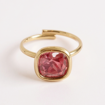 Bague en cristal - doré | Coloris au choix