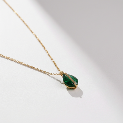 Collier Prisme Cristallin - doré | Vert Renaissance