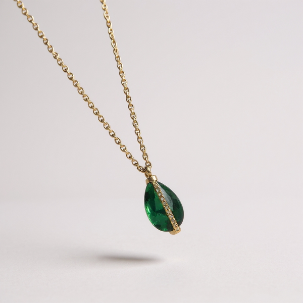 Collier Prisme Cristallin - doré | Vert Renaissance
