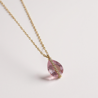 Collier Prisme Cristallin - doré | Rose velours