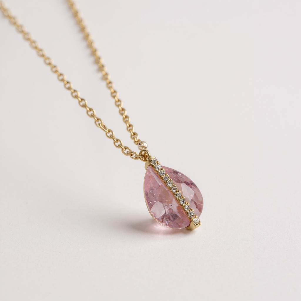 Collier Prisme Cristallin - doré | Rose velours
