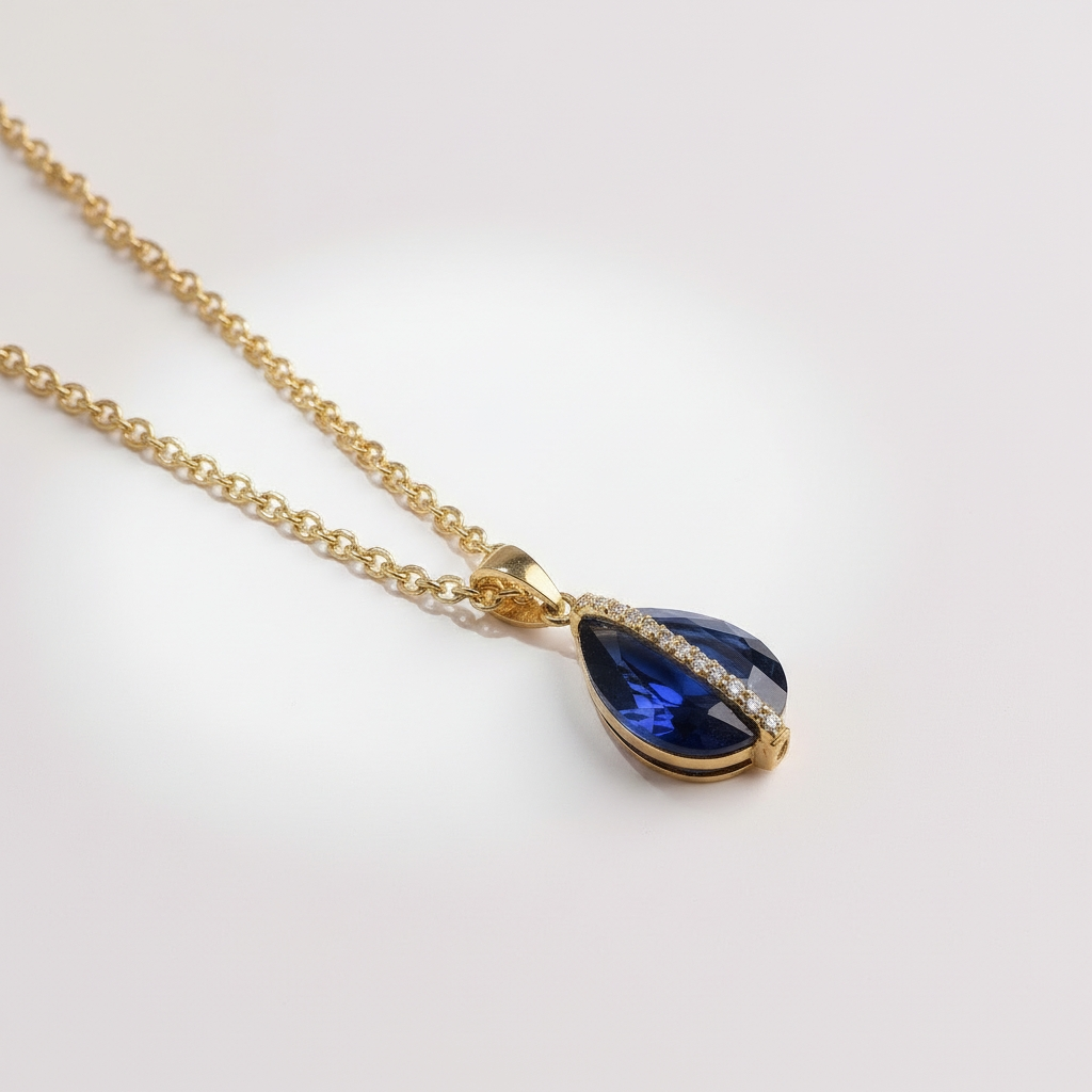 Collier Prisme Cristallin - doré | Bleu Azurin