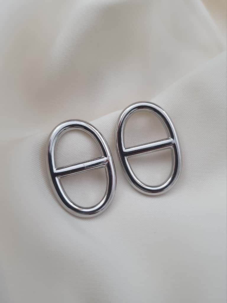Boucles d'oreilles maille marine - argenté