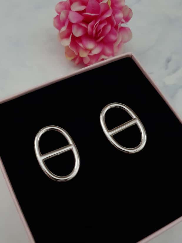 Boucles d'oreilles maille marine - argenté